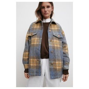Zara oversized plaid overshirt size small